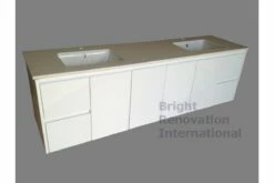 GLEN Bathroom White Finger Pull Hidden Handle Vanity 1800mm