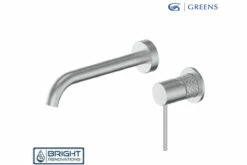 Greens Textura Wall Basin Mixer -Bathroom Supplies Sales Store 18302523 Textura Wall Basin Bath Mixer Brushed Stainless 1 1200x800 2