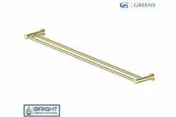 Greens Textura Double Towel Rail 762mm -Bathroom Supplies Sales Store 183156 Textura Double Towel Rail Brushed Brass 1 1200x800 1