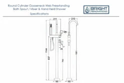 Round Cylinder GooseNeck WELS Freestanding Bath Spout / Mixer & Hand Held Shower -Bathroom Supplies Sales Store 20200802112302 822464 1200x800 1