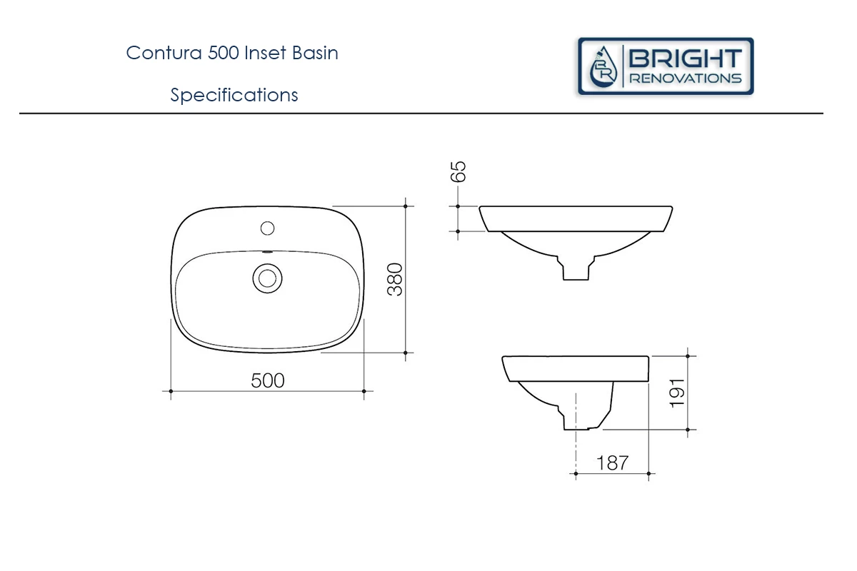 Caroma Contura 500 Inset Basin 5 Caroma Contura 500 Inset Basin - Image 3