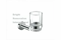 ROYAL Bathroom Accessory Brass Chrome Glass Single Tumbler Toothbrush Holder