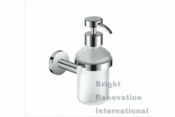 ROYAL Round Bathroom Accessory Solid Brass Chrome Glass Soap Dispenser