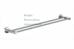 ROYAL Round Bathroom Accessory Solid Brass Chrome Double Towel Rail 600mm