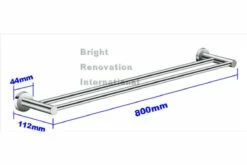 ROYAL Round Bathroom Accessory Solid Brass Chrome Double Towel Rail 800mm -Bathroom Supplies Sales Store 23102 800mm 1200x800 1