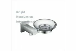 STREAM Square Bathroom Accessory Brass Chrome Glass Soap Dish Holder