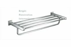 STREAM Square Bathroom Accessory Brass Chrome Bath Towel Rack