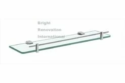 STREAM Square Bathroom Accessory Brass Chrome Glass Single Shelf
