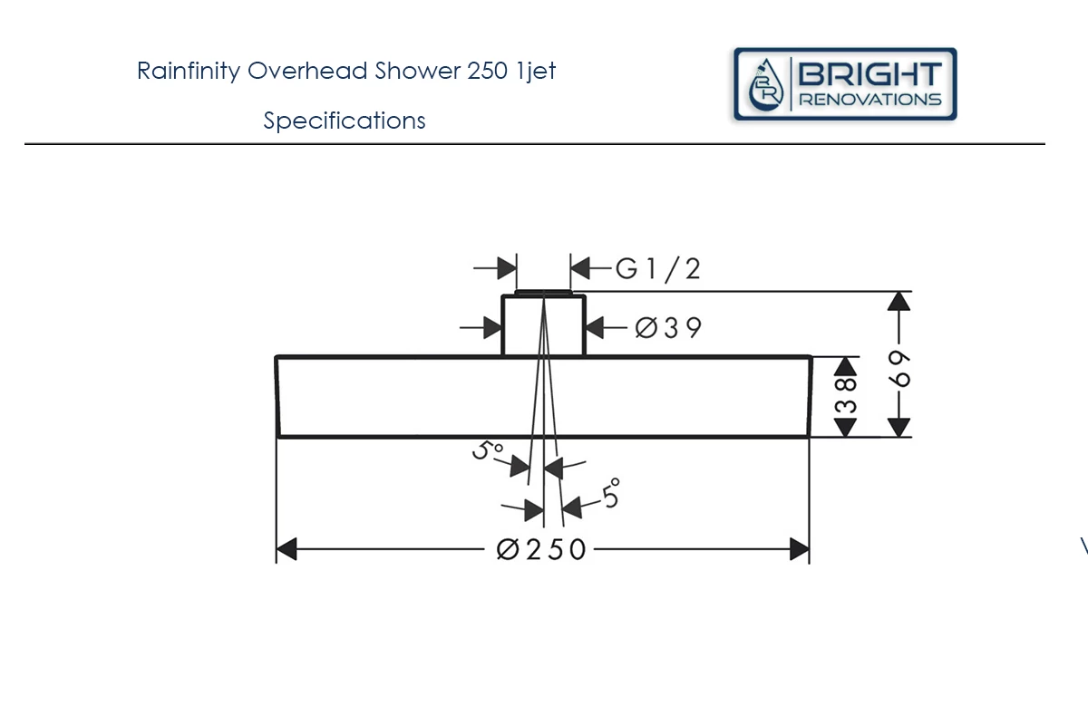 Hansgrohe Rainfinity Overhead Shower 250 1jet 6 Hansgrohe Rainfinity Overhead Shower 250 1jet - Image 4