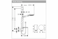 Hansgrohe Raindance Select E Shower Set 120 3jet EcoSmart With Shower Bar 65 Cm And Soap Dish -Bathroom Supplies Sales Store 26622003 specs 1200x800 1