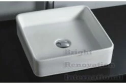 Brand New Above Counter Bathroom Vanity Square Bench Top Ceramic Basin C582