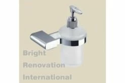 OBLATE Bathroom Accessory Solid Brass Chrome Glass Soap Dispenser