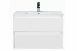 REVO Bathroom White Double Drawer Vanity 750MM