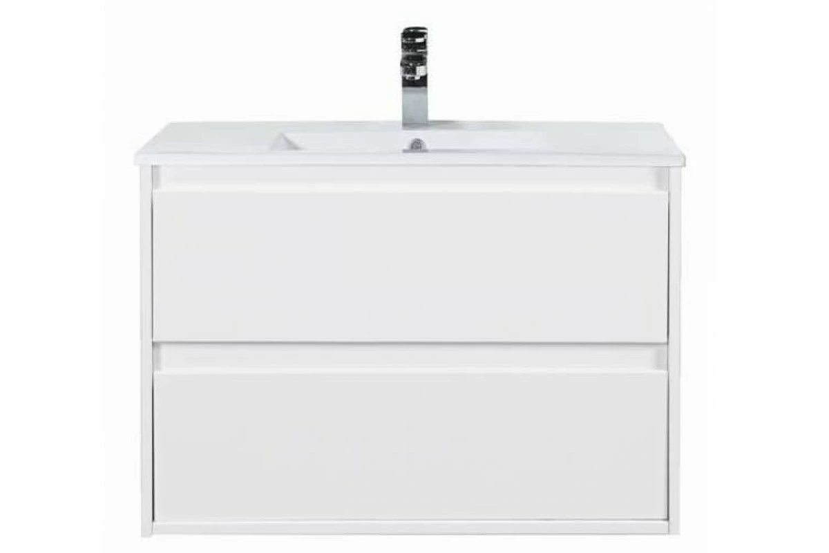 REVO Bathroom White Double Drawer Vanity 750MM 3 REVO Bathroom White Double Drawer Vanity 750MM
