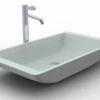MONARCO White Bathroom Square Slim STONE Vanity Sink Basin Bowl S22A