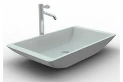 MONARCO White Bathroom Square Slim STONE Vanity Sink Basin Bowl S22A