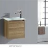 BETTA 400 Textured Antique Oak Wood Grain Wall Vanity, Hidden Handle, Glass Top -Bathroom Supplies Sales Store BETTA2040020WALL 1200x800 1