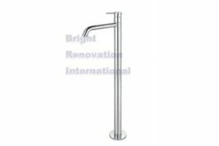 Bathroom Round Cylinder Flat Freestanding Floor Mixer Tap Bath Spout