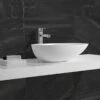 Designer SHELL SlimLine White SOLID SURFACE STONE Vanity Sink Basin Bowl -Bathroom Supplies Sales Store BSN 1310 1 1200x800 1