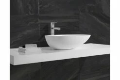Designer SHELL SlimLine White SOLID SURFACE STONE Vanity Sink Basin Bowl
