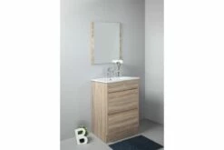LEO Textured Rural Oak Wood Grain Vanity, Hidden Handle 750mm -Bathroom Supplies Sales Store CA04 600207 1200x800 2