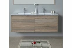 LEO Textured Rural Oak Wood Grain Vanity, Hidden Handle 1500mm