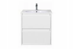 REVO Bathroom White Double Drawer Vanity 600mm