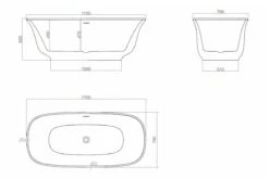 CORAL Bathroom Round Oval Stand Alone Acrylic Slim BathTub 1700MM -Bathroom Supplies Sales Store CORAL 170M 1200x800 1