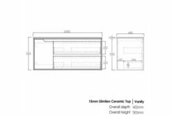 Felicia Wall Hung Vanity 1200mm -Bathroom Supplies Sales Store Ceramic201200mm20Drawing 1200x800 1