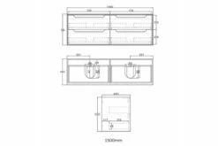 Felicia Wall Hung Vanity 1500mm -Bathroom Supplies Sales Store Ceramic201500mm20Drawing 1200x800 1