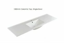 GLEN Bathroom White Finger Pull Hidden Handle Vanity 1500mm 20 GLEN Bathroom White Finger Pull Hidden Handle Vanity 1500mm -Bathroom Supplies Sales Store Ceramic20Top201500mm2020Single 1200x800 1