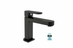 MATT BLACK ECCO Oval Bathroom WELS Vanity Basin Flick Mixer Tap