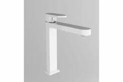 ECCO WHITE & CHROME Oval Bathroom WELS Tall High Basin Flick Mixer Tap Faucet