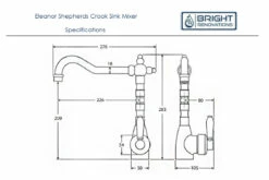 Fienza Eleanor Shepherds Crook Sink Mixer -Bathroom Supplies Sales Store ESC20Sink20mixer Specs 1200x800 1