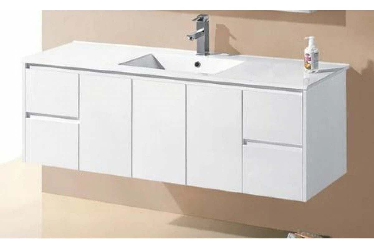 GLEN Bathroom White Finger Pull Hidden Handle Vanity 1500mm 5 GLEN Bathroom White Finger Pull Hidden Handle Vanity 1500mm - Image 3
