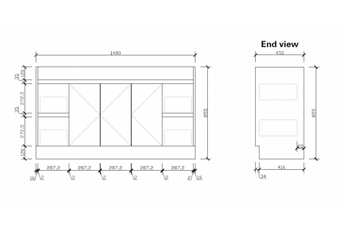 GRACE 1500 Textured Rural Oak Wood Grain Vanity,Hidden Handle 6 GRACE 1500 Textured Rural Oak Wood Grain Vanity,Hidden Handle - Image 4