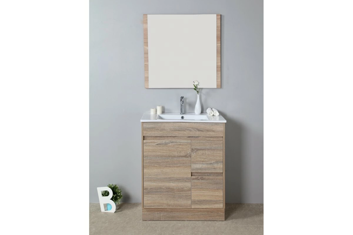 GRACE 750 Textured Rural Oak Wood Grain Vanity,Hidden Handle 5 GRACE 750 Textured Rural Oak Wood Grain Vanity,Hidden Handle - Image 3