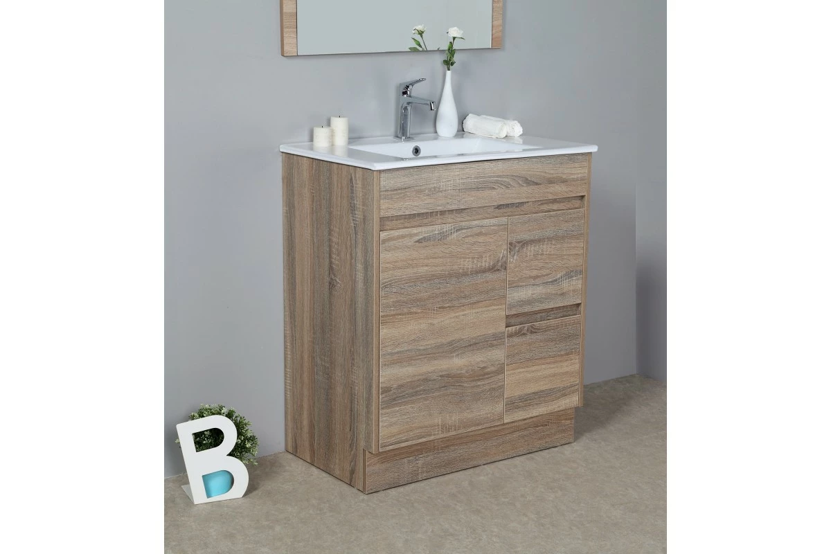 GRACE 750 Textured Rural Oak Wood Grain Vanity,Hidden Handle 4 GRACE 750 Textured Rural Oak Wood Grain Vanity,Hidden Handle - Image 2