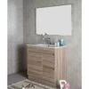 GRACE 900 Textured Rural Oak Wood Grain Vanity,Hidden Handle