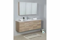 GRACE 1500 Textured Rural Oak Wood Grain Vanity,Hidden Handle 17 GRACE 1500 Textured Rural Oak Wood Grain Vanity,Hidden Handle -Bathroom Supplies Sales Store GRACE20WALL20HUNG201500 1 1200x800 1