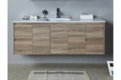 GRACE 1500 Textured Rural Oak Wood Grain Vanity,Hidden Handle 18 GRACE 1500 Textured Rural Oak Wood Grain Vanity,Hidden Handle -Bathroom Supplies Sales Store GRACE20WALL20HUNG201500 2 1200x800 1