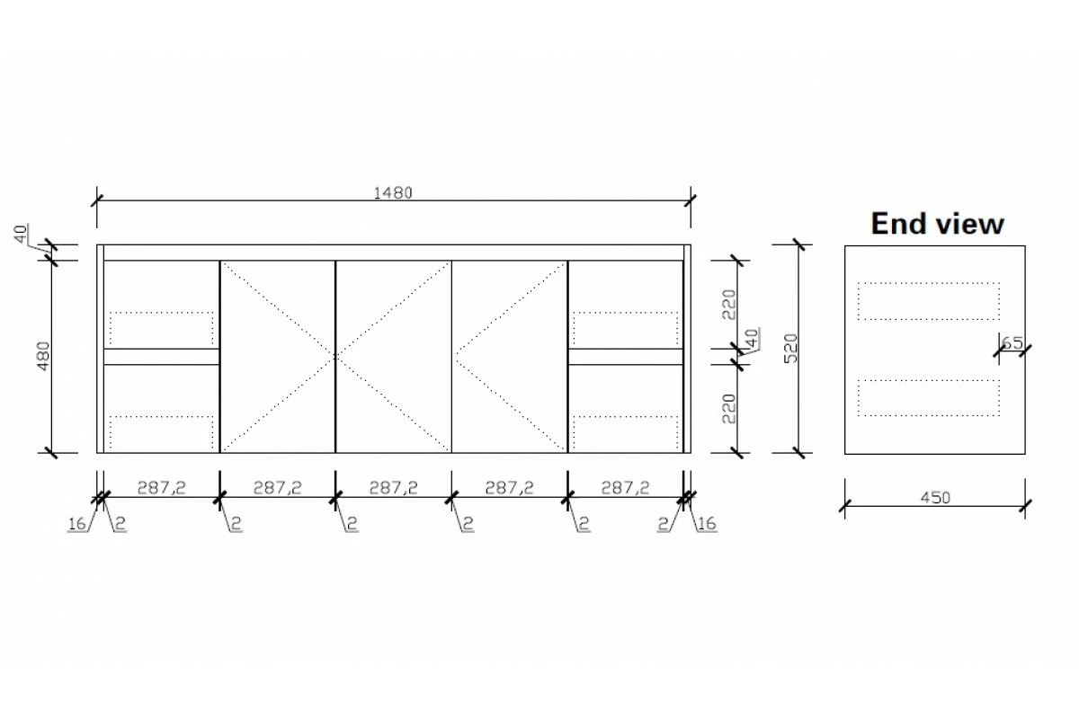 GRACE 1500 Textured Rural Oak Wood Grain Vanity,Hidden Handle 9 GRACE 1500 Textured Rural Oak Wood Grain Vanity,Hidden Handle - Image 7