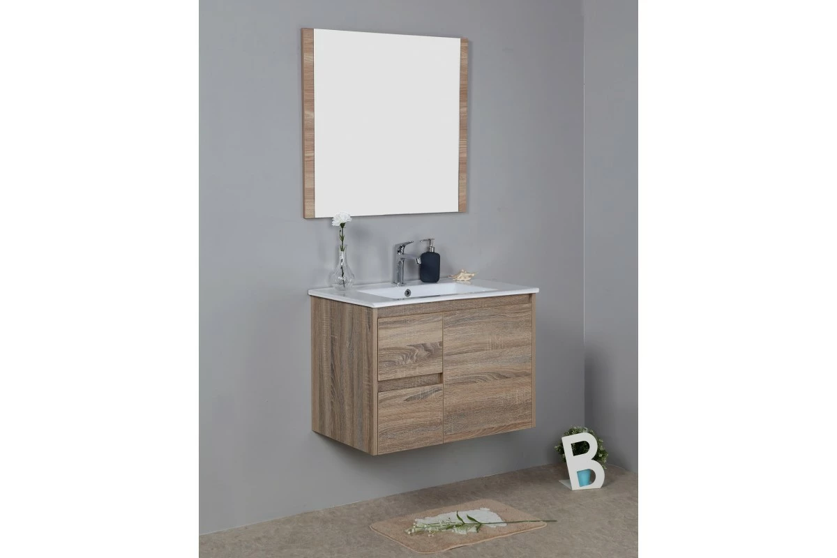 GRACE 750 Textured Rural Oak Wood Grain Vanity,Hidden Handle 7 GRACE 750 Textured Rural Oak Wood Grain Vanity,Hidden Handle - Image 5
