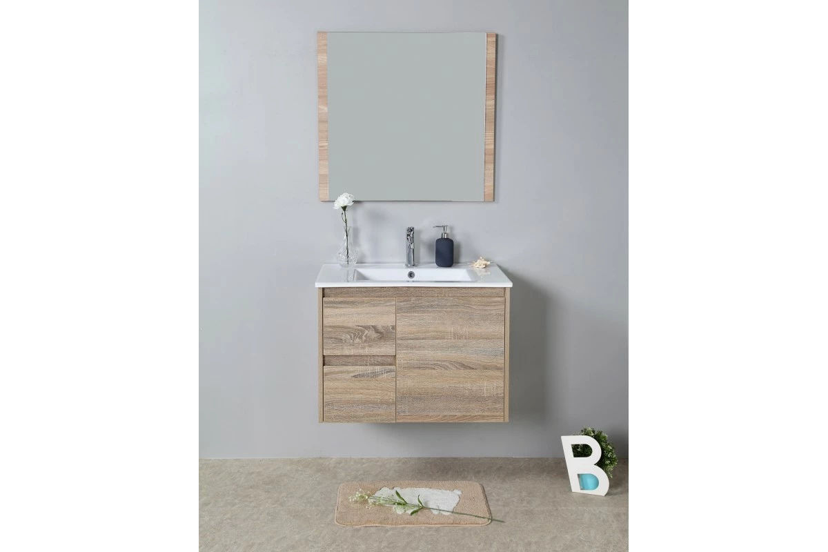 GRACE 750 Textured Rural Oak Wood Grain Vanity,Hidden Handle 8 GRACE 750 Textured Rural Oak Wood Grain Vanity,Hidden Handle - Image 6