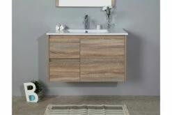 GRACE 900 Textured Rural Oak Wood Grain Vanity,Hidden Handle 16 GRACE 900 Textured Rural Oak Wood Grain Vanity,Hidden Handle -Bathroom Supplies Sales Store GRACE20WALL20HUNG20900 1 1200x800 1