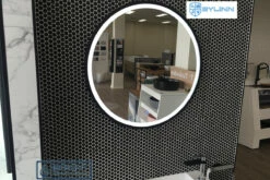 Sylinn Round Mirror With Matte Black Frame And Touch Control LED 700mm