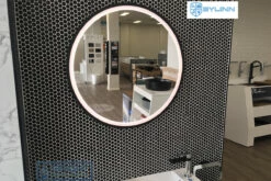 Sylinn Round Mirror With Matte Black Frame And Touch Control LED 700mm -Bathroom Supplies Sales Store LEDBK700 2 1200x800 1