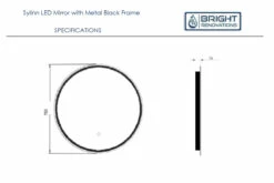 Sylinn Round Mirror With Matte Black Frame And Touch Control LED 700mm -Bathroom Supplies Sales Store LEDBK700 specs 1200x800 1