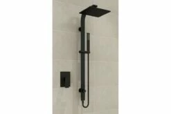 METRO SQUARE Combination MATT BLACK Shower Rail Set MULTI FUNCTIONAL One Hose