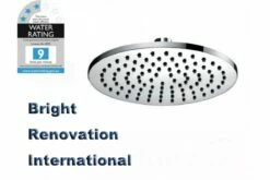 WELS Bathroom Large ROUND Rain Brass Chrome Thin Shower Head 250mm